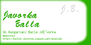 javorka balla business card